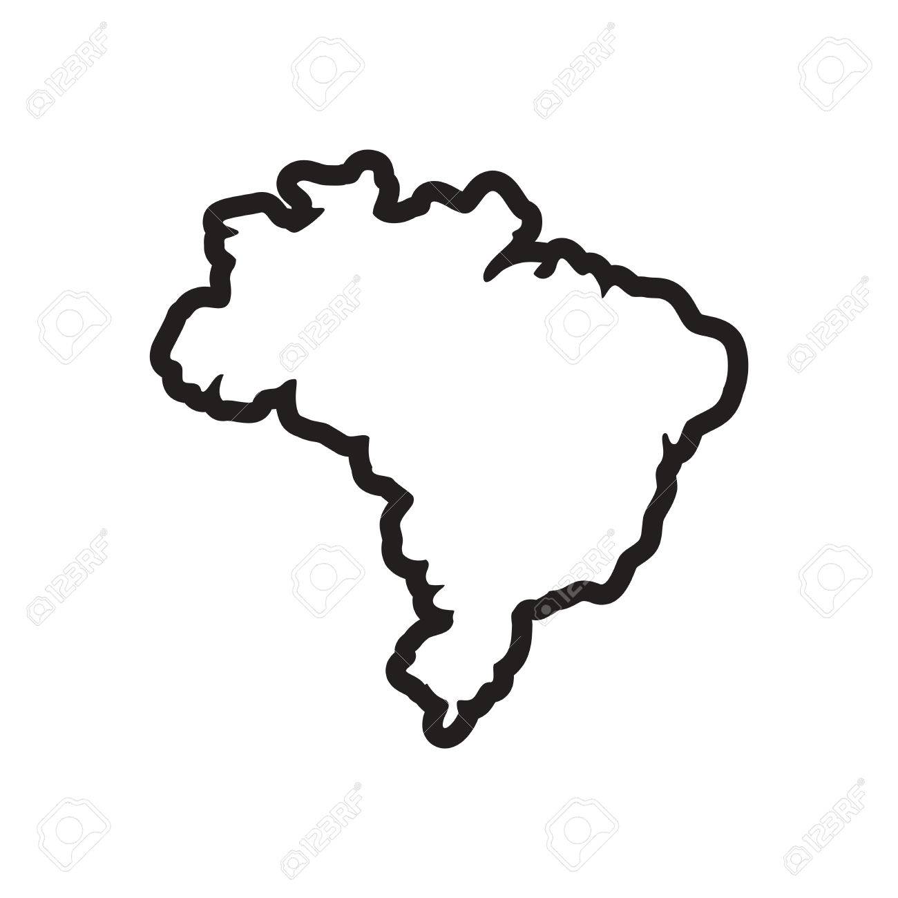 brazil map black and white