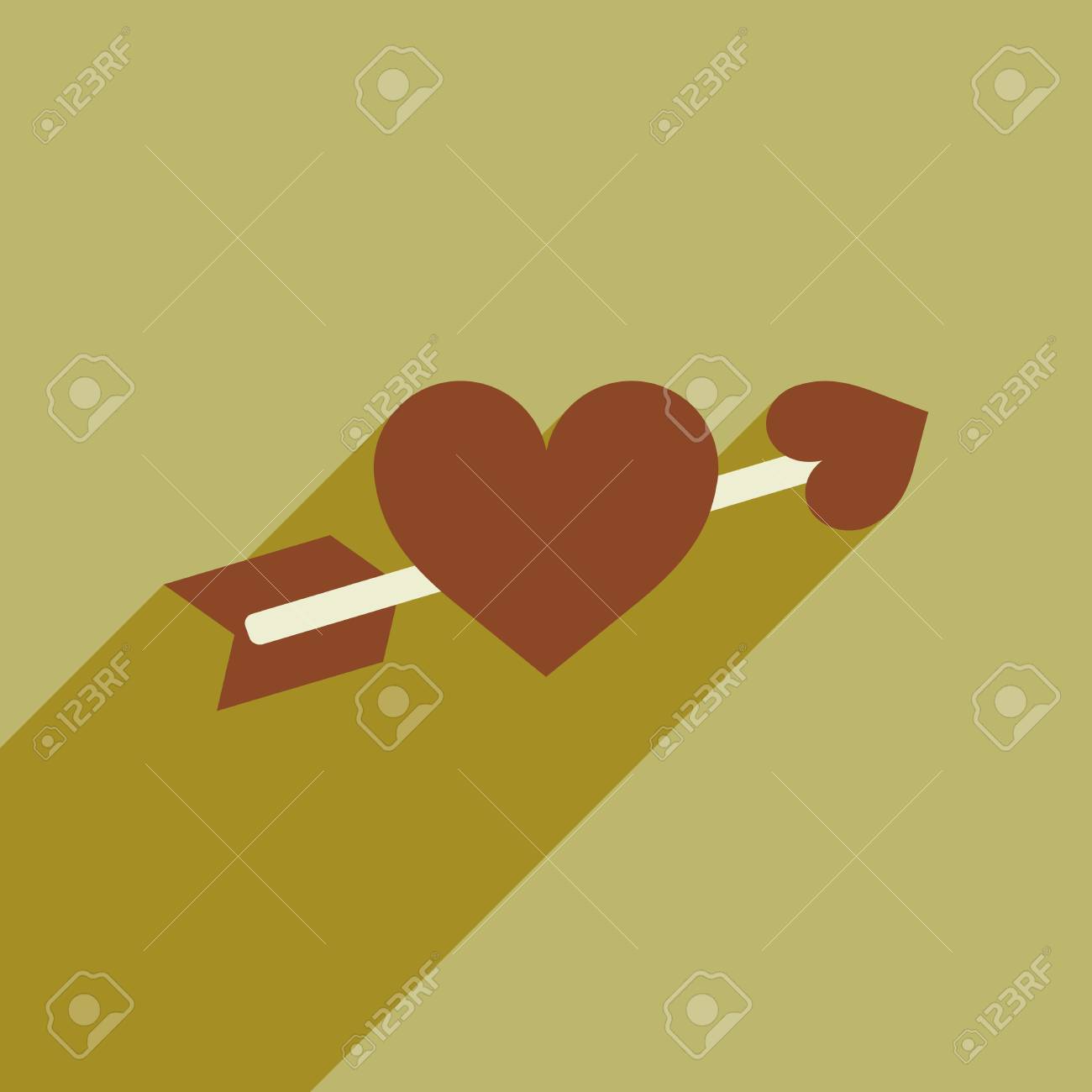 Icono De Banda Plana Con Una Larga Sombra Flecha Del Corazon Ilustraciones Vectoriales Clip Art Vectorizado Libre De Derechos Image 52683805 123rf