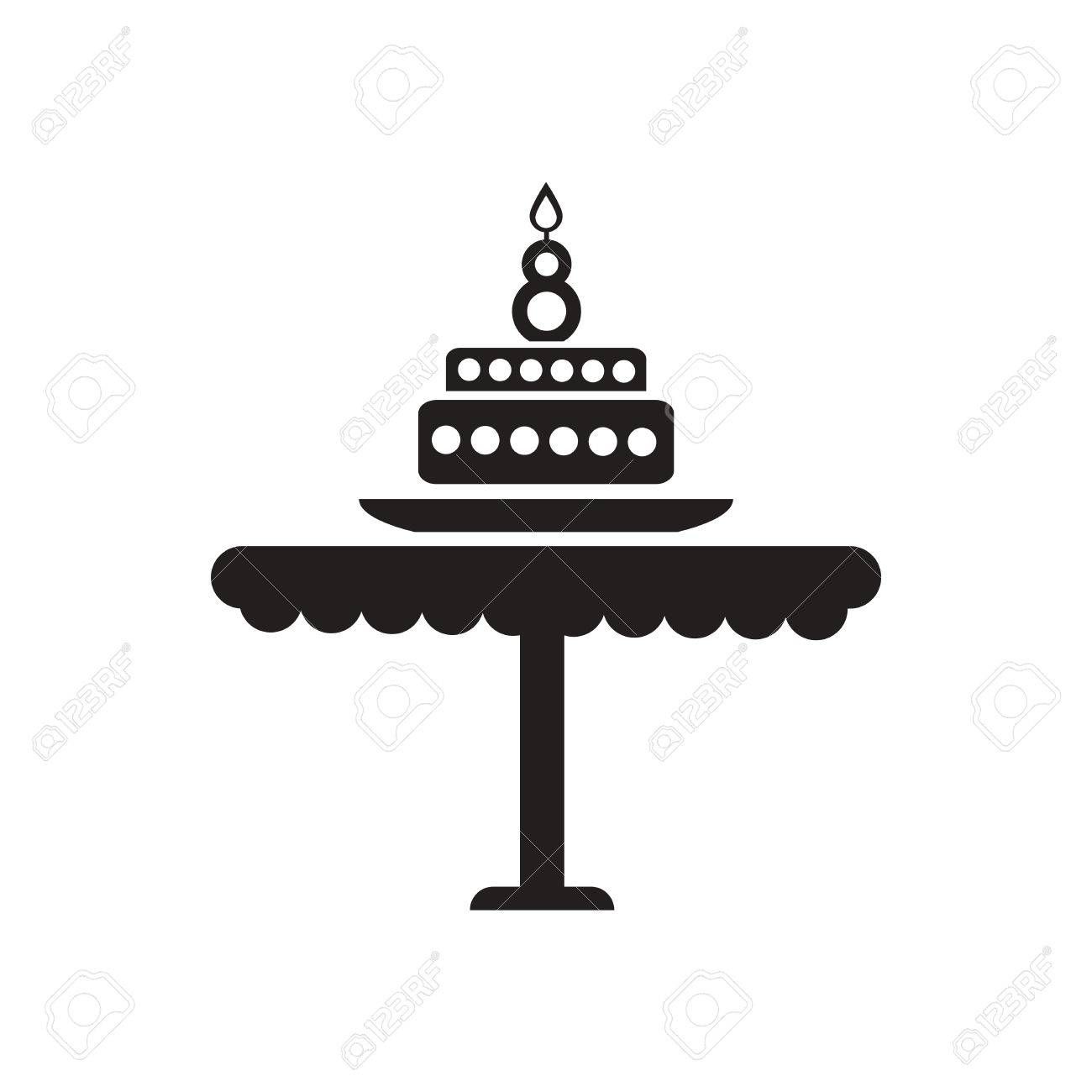 Flache Symbol In Schwarz Weiss Torte Lizenzfrei Nutzbare Vektorgrafiken Clip Arts Illustrationen Image 54084921