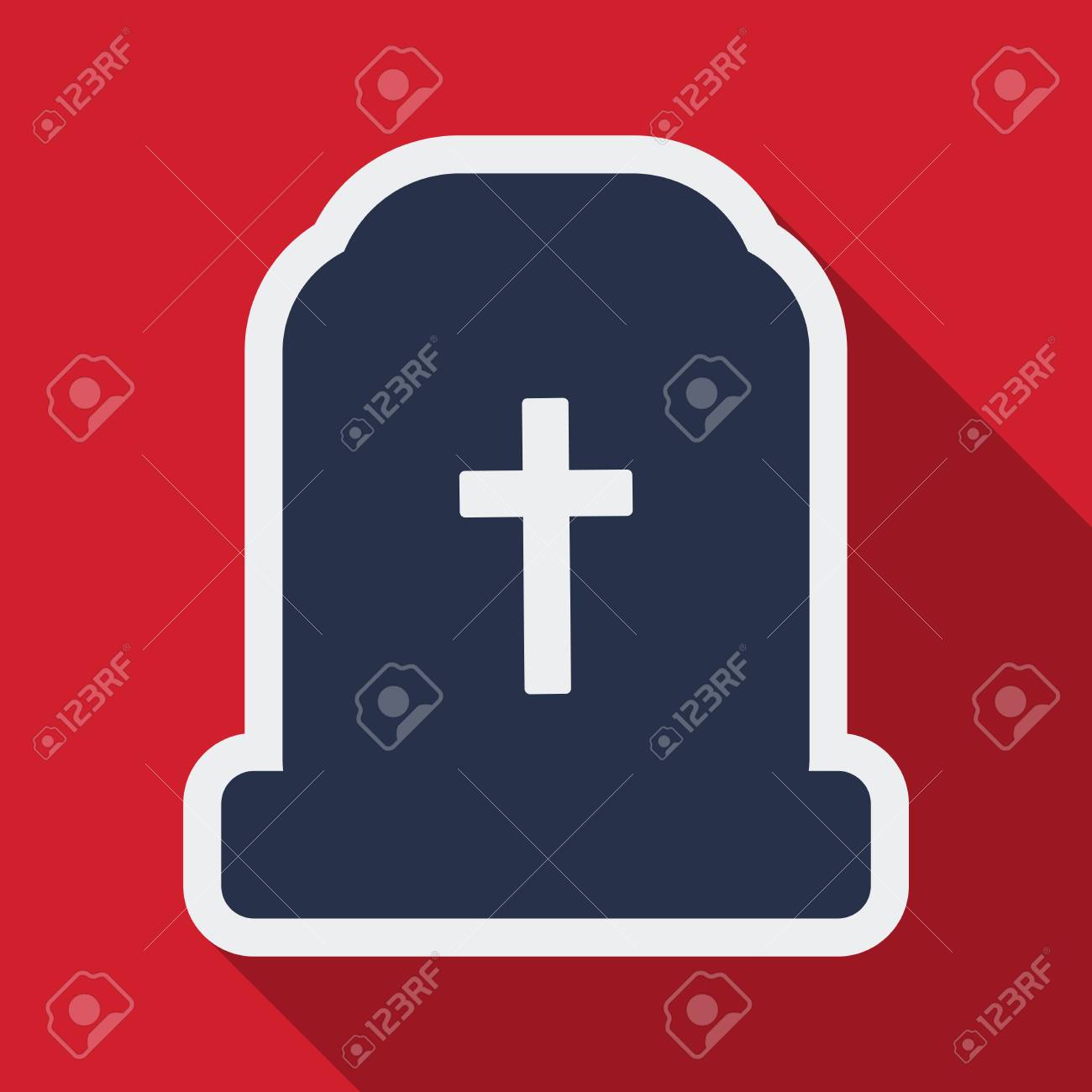 影の墓があるフラットアイコンのイラスト素材 ベクタ Image