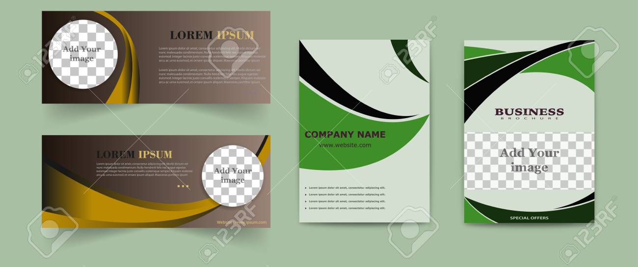 set of abstract vector modern flyers and brochures business business brochures