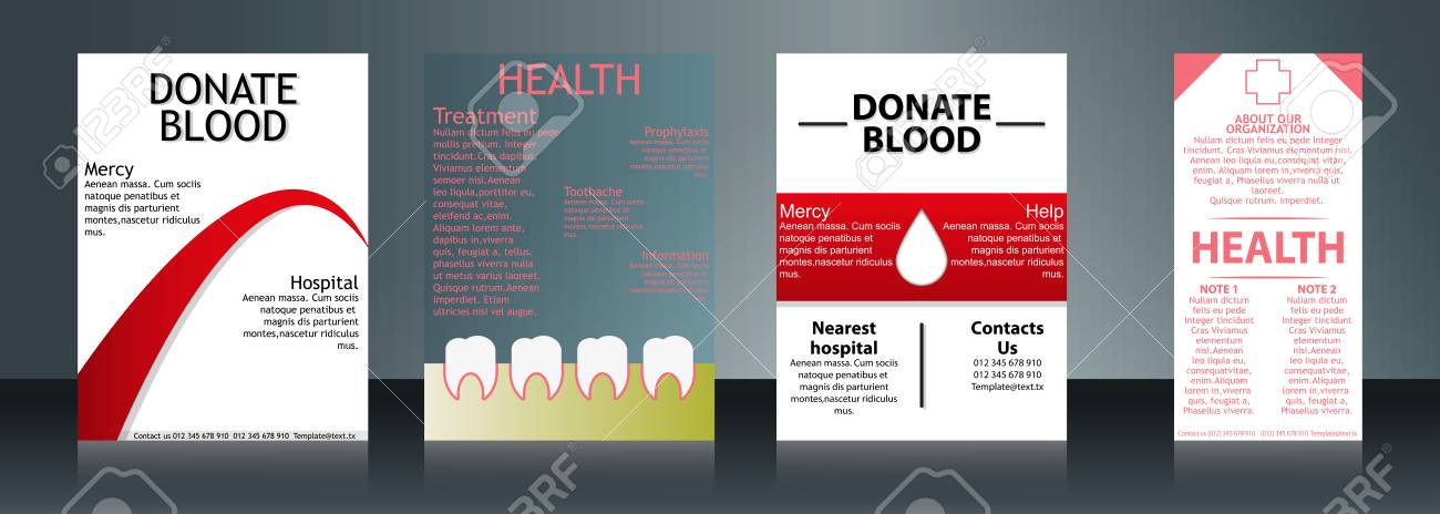 collection of stylish flyers templates or banners for medical