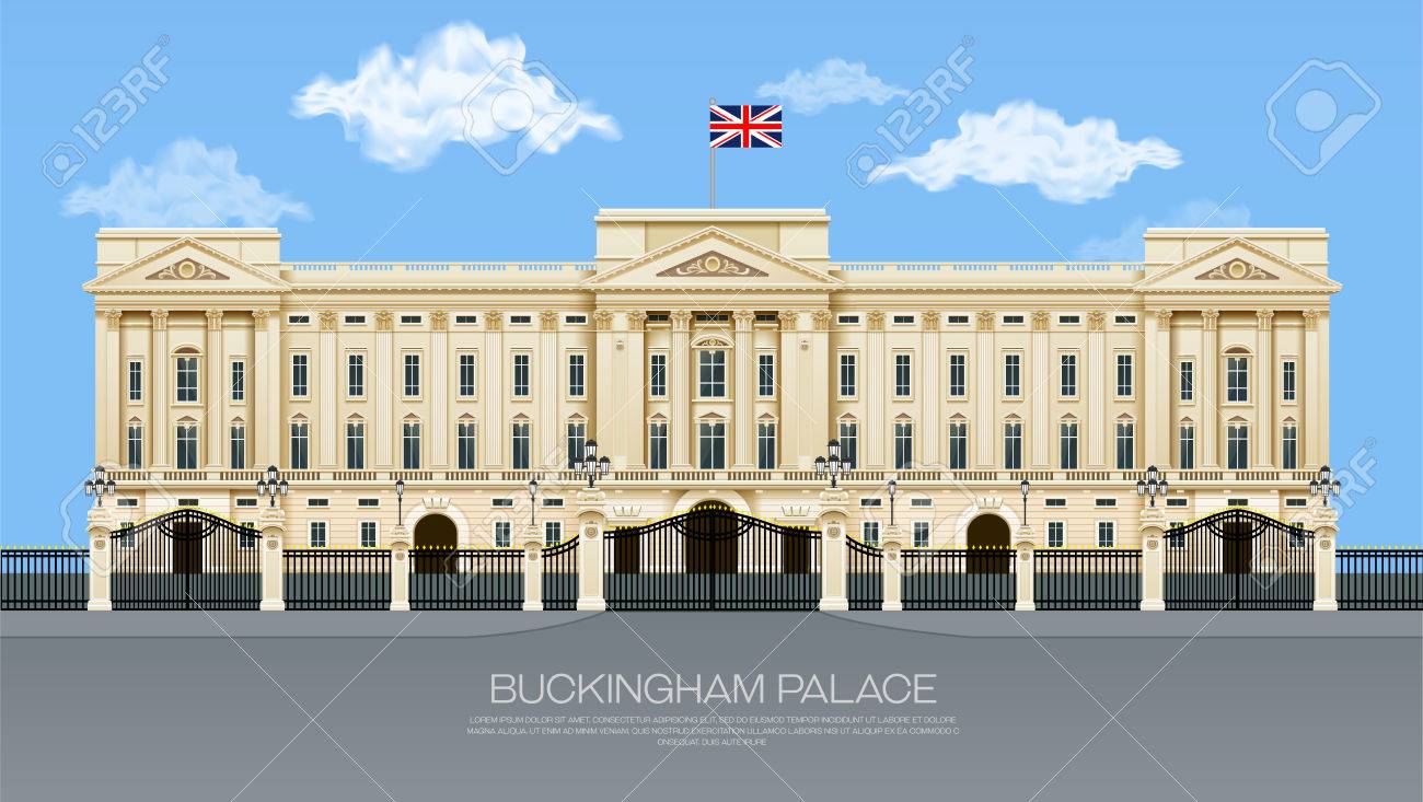 England Buckingham Palace With Cloud Mesh Gradient Object Vector Illustration Royalty Free Cliparts Vectors And Stock Illustration Image