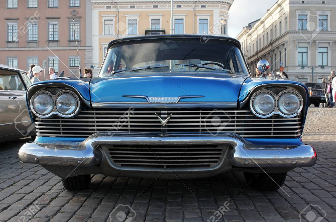 Helsinki Finland August 7 2017 Old American Blue Car At Helsinki Cruising Night Retro Cars Show On Kauppatori Square Helsinki August 4 2017 Stock Photo Picture And Royalty Free Image Image 91157140