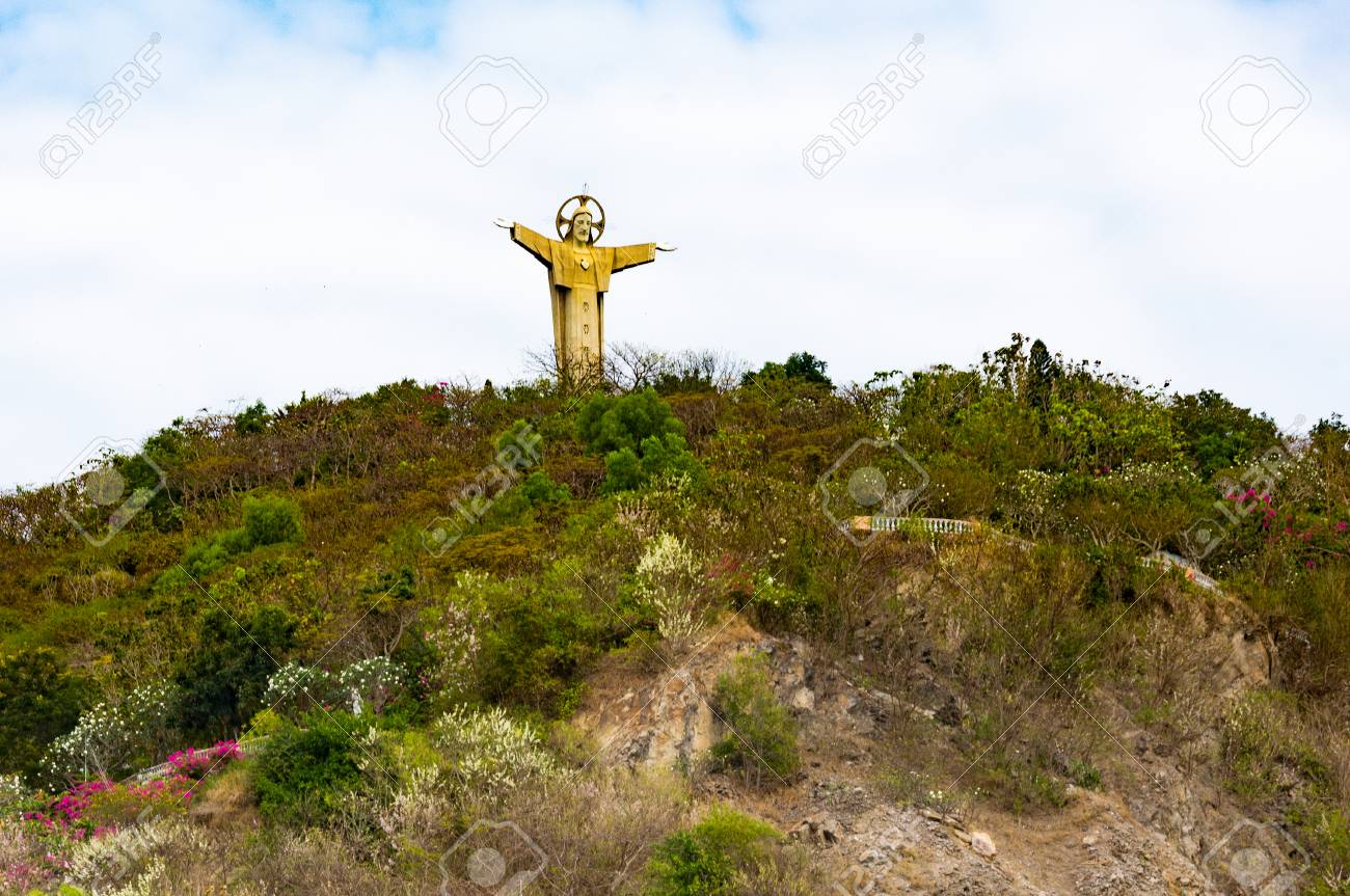 Statue Of Jesus Christ On Nui Lon Big Mountain Vung Tau