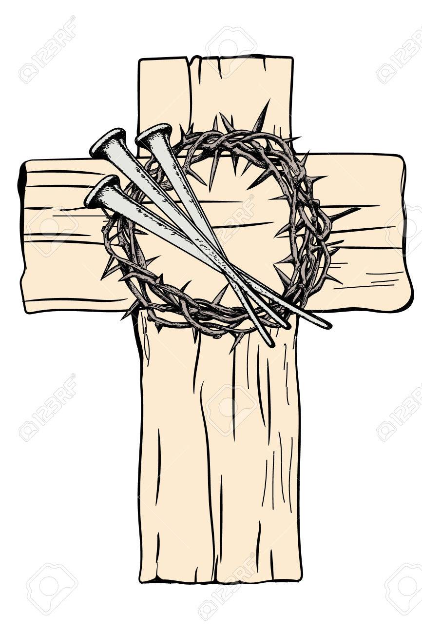 A Holy Cross And A Crown Of Thorns With The Nails Of Jesus Christ Royalty Free Cliparts Vectors And Stock Illustration Image 82953104