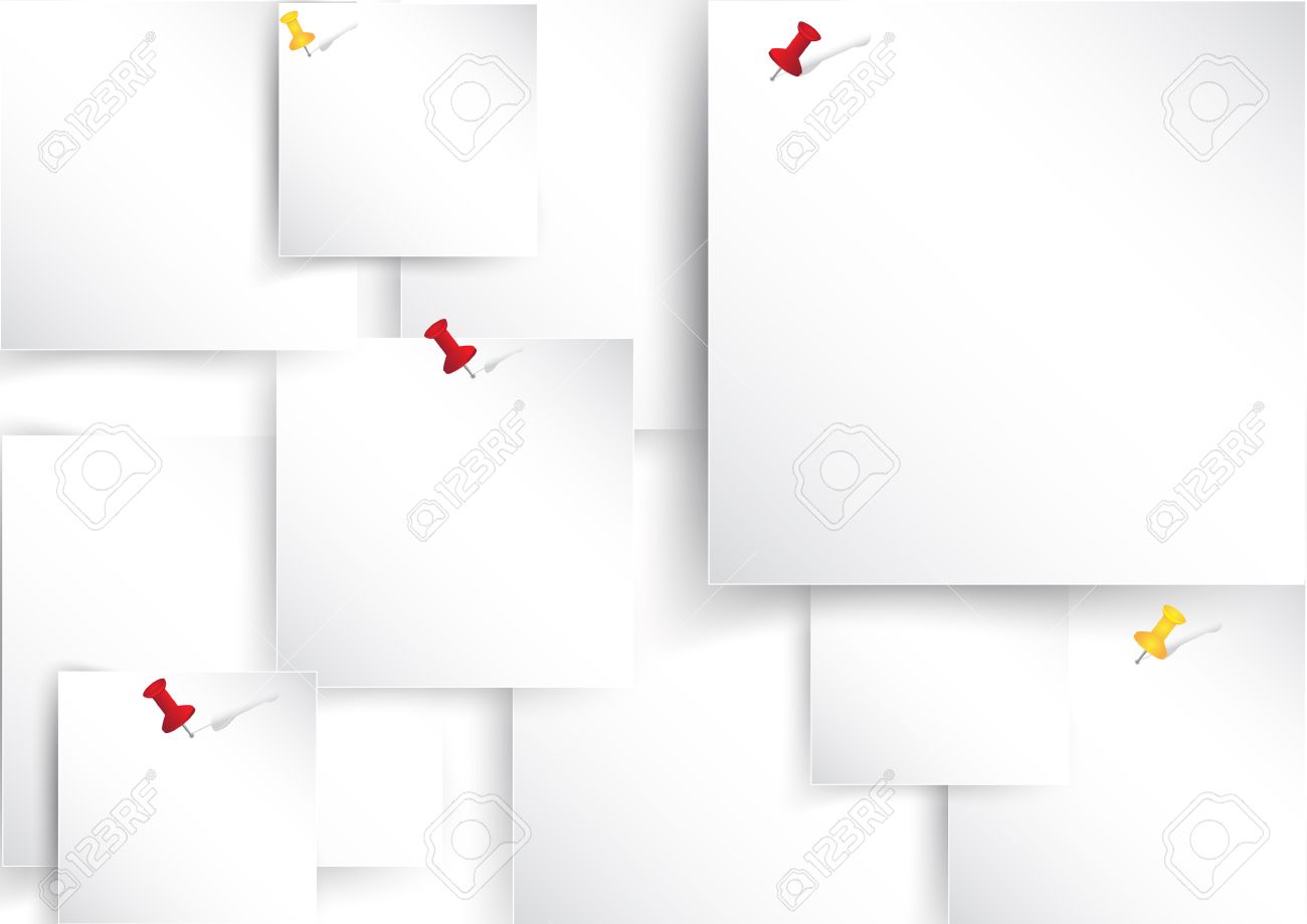 ホワイト ペーパー ボードの壁に留めた のイラスト素材 ベクタ Image