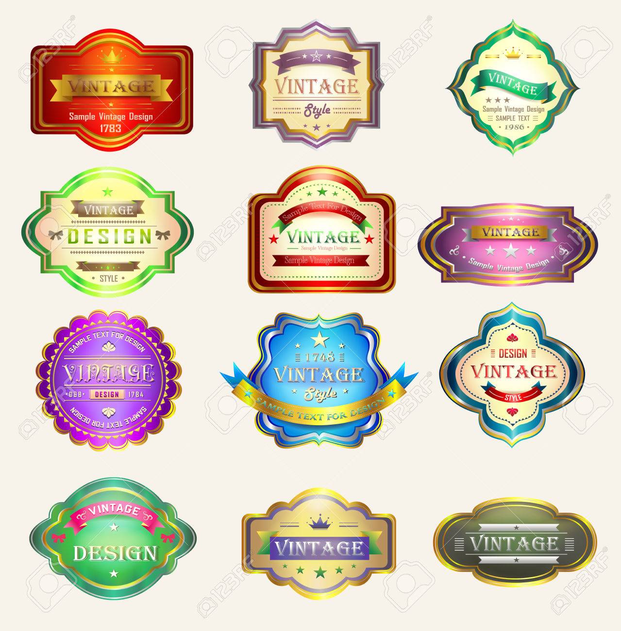colorful glossy vintage and