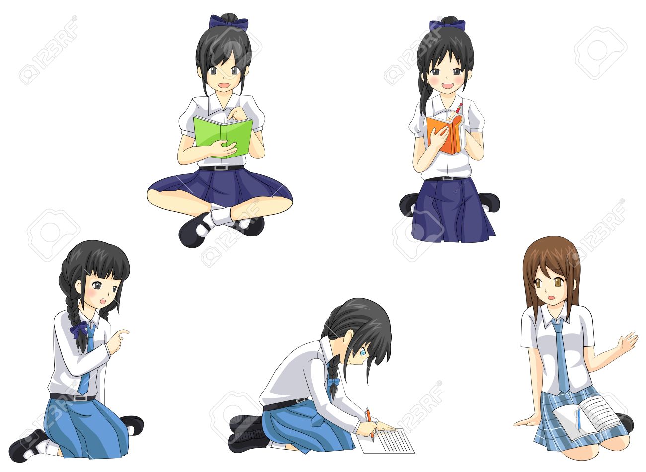 政府変換と国際高校制服カジュアル学習で勉強アイコン コレクション セットのかわいい漫画アジア タイ女子高生学生作成ベクトルのイラスト素材 ベクタ Image 政府変換と国際高校制服カジュアル学習で勉強アイコン コレクション セットのかわいい漫画アジア タイ女子高生学生作成ベクトルのイラスト素材 ベクタ Image