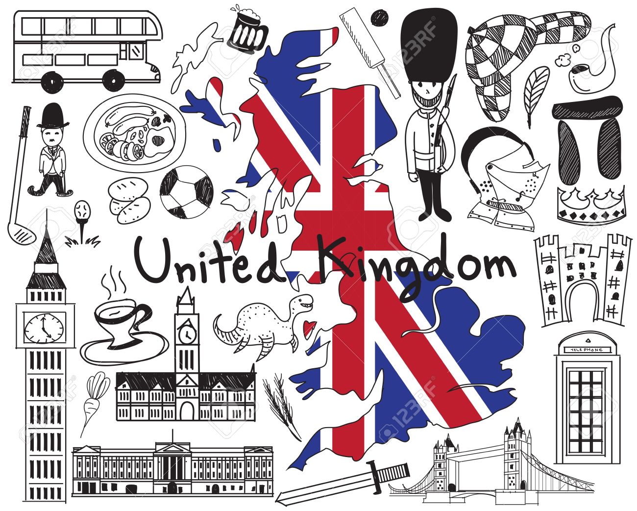 旅行イギリスのイングランドとスコットランドの落書き分離バック グラウンドで文化 衣装 ランドマーク 料理観光概念のアイコンを描画するにはのイラスト素材 ベクタ Image 旅行イギリスのイングランドとスコットランドの落書き分離バック グラウンドで文化 衣装 ランドマーク 料理観光概念のアイコンを描画するにはのイラスト素材 ベクタ Image