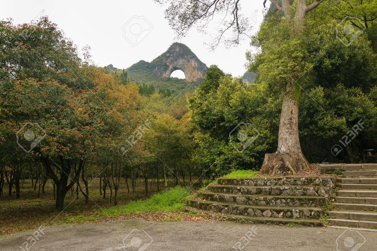 Afficher à La Célèbre Colline De Montagne Lune Village De Yangshuo En Chine