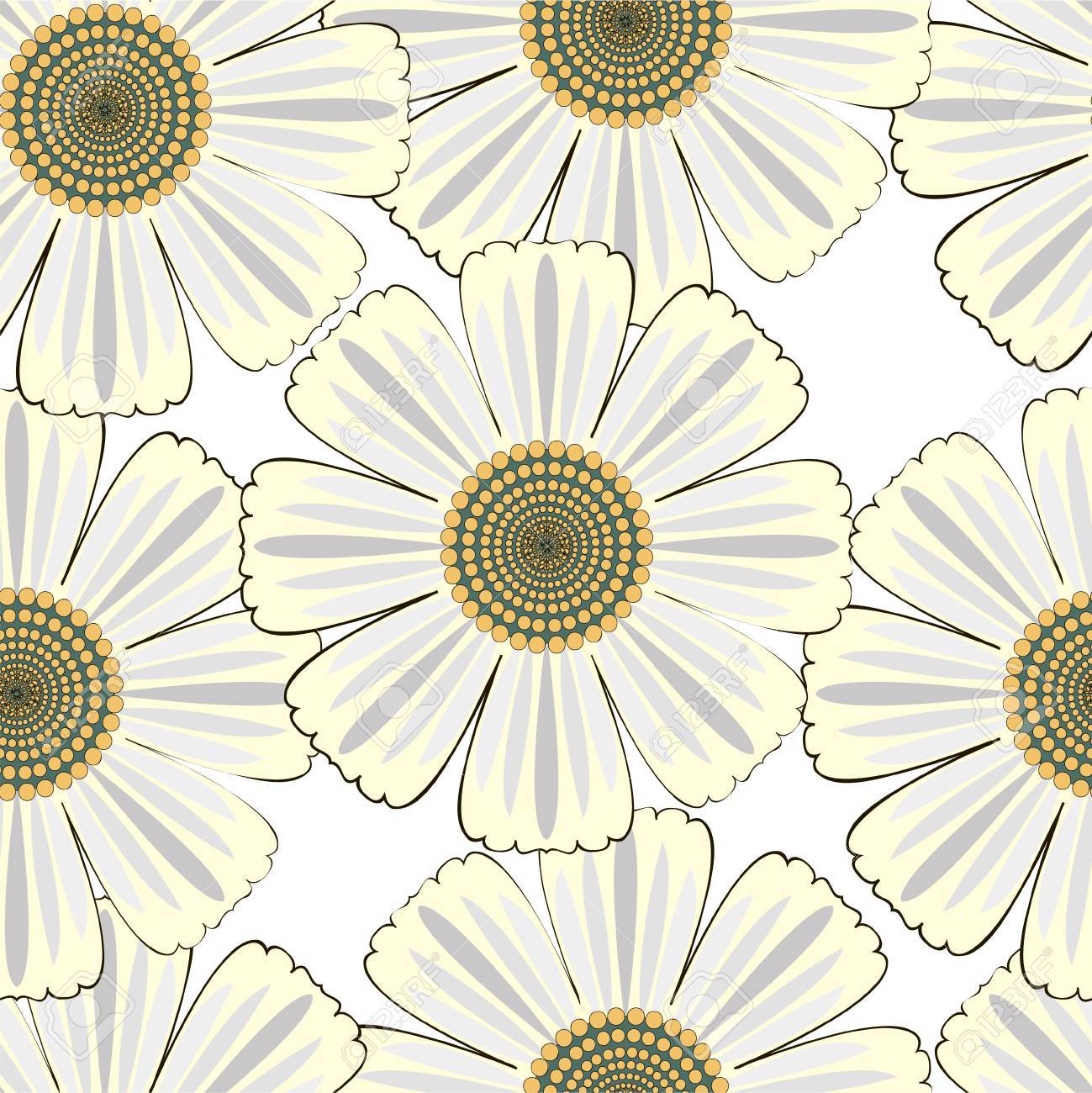 豆と手とのシームレスなパターン水彩カモミール簡単に編集可能なベクトル画像の描画のイラスト素材 ベクタ Image