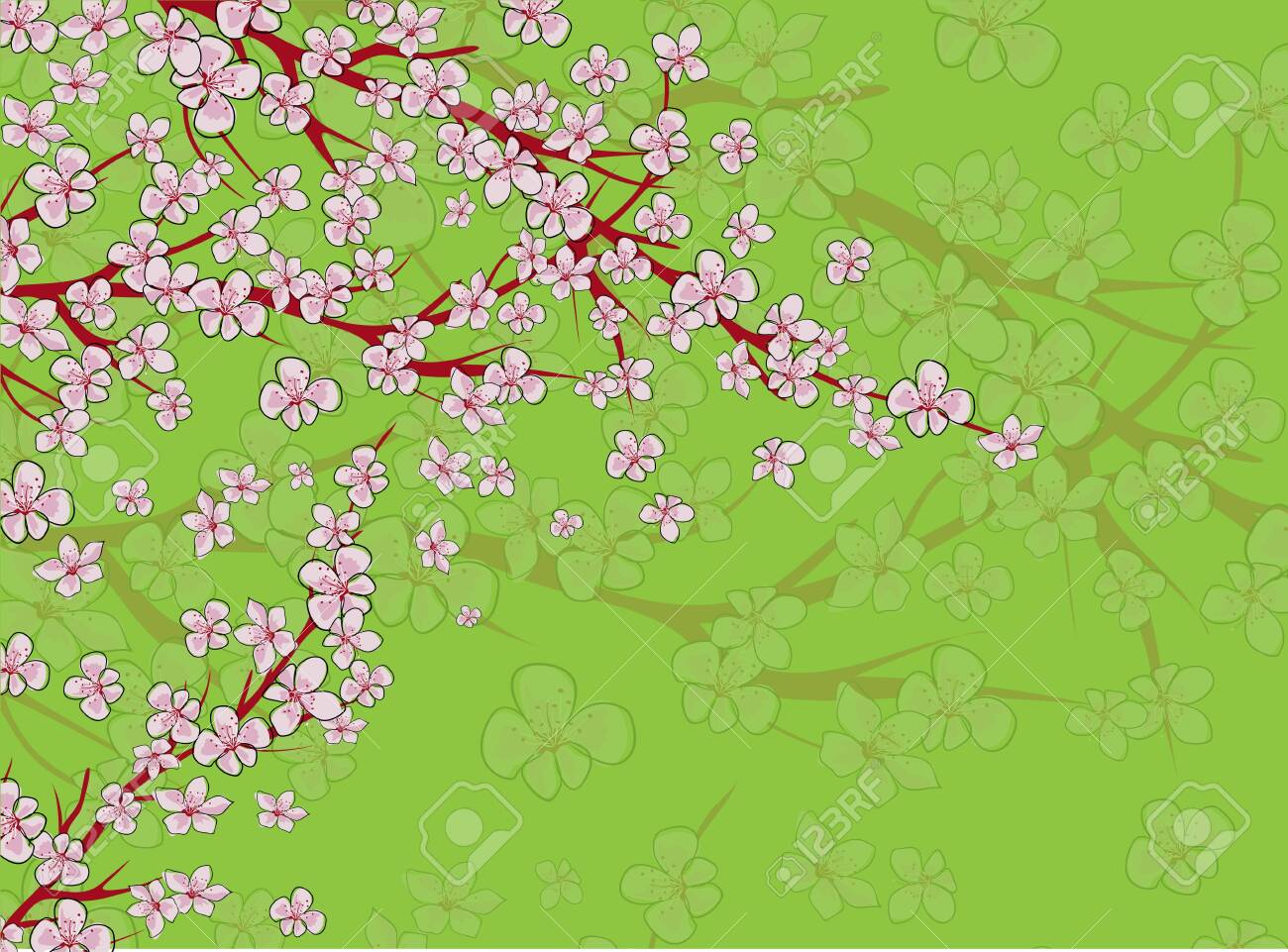 Sakura On Light Background Sakura Vector Flower Vector Floral Royalty Free Cliparts Vectors And Stock Illustration Image