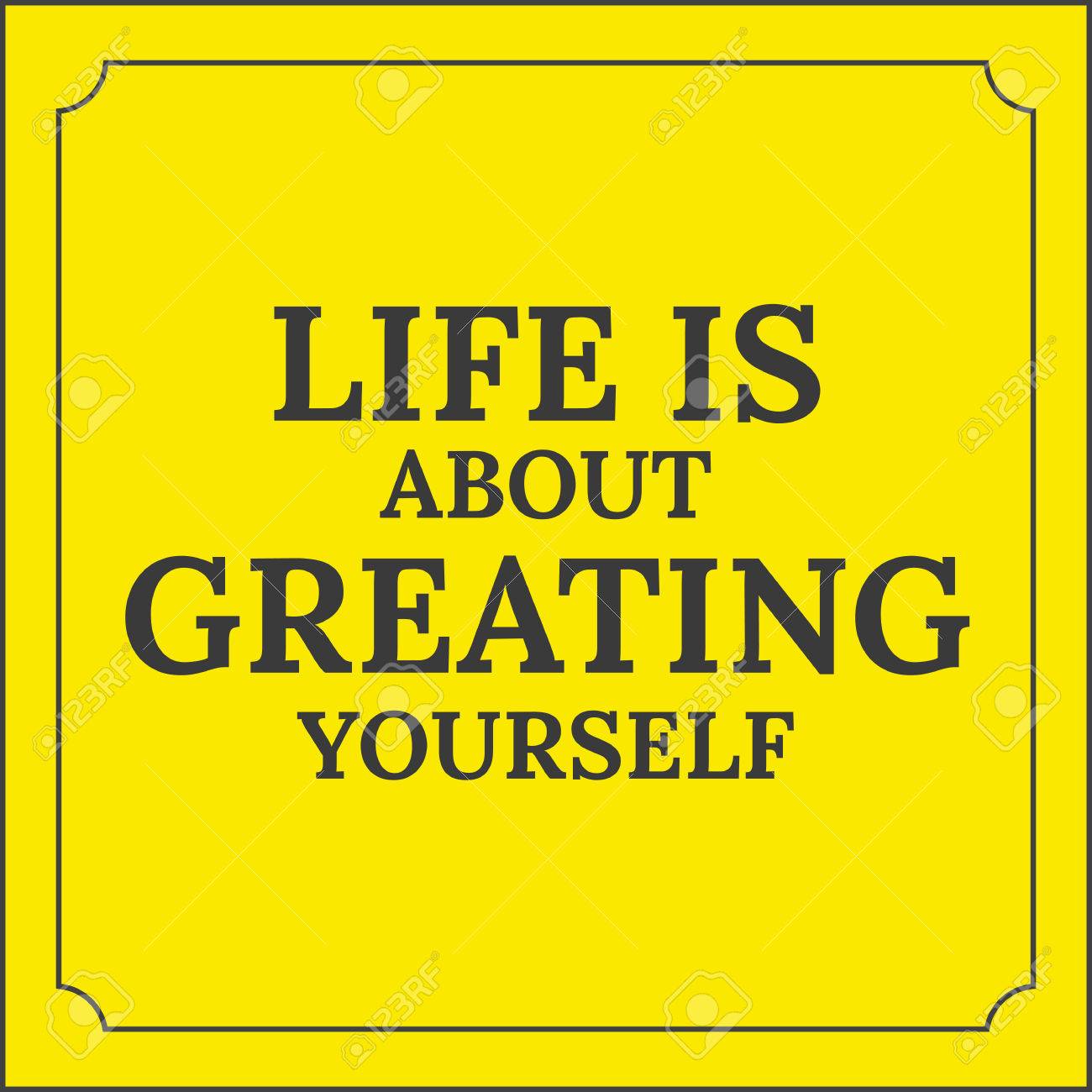 Citation De Motivation La Vie Consiste A Se Vanter Sur Fond Jaune Clip Art Libres De Droits Vecteurs Et Illustration Image