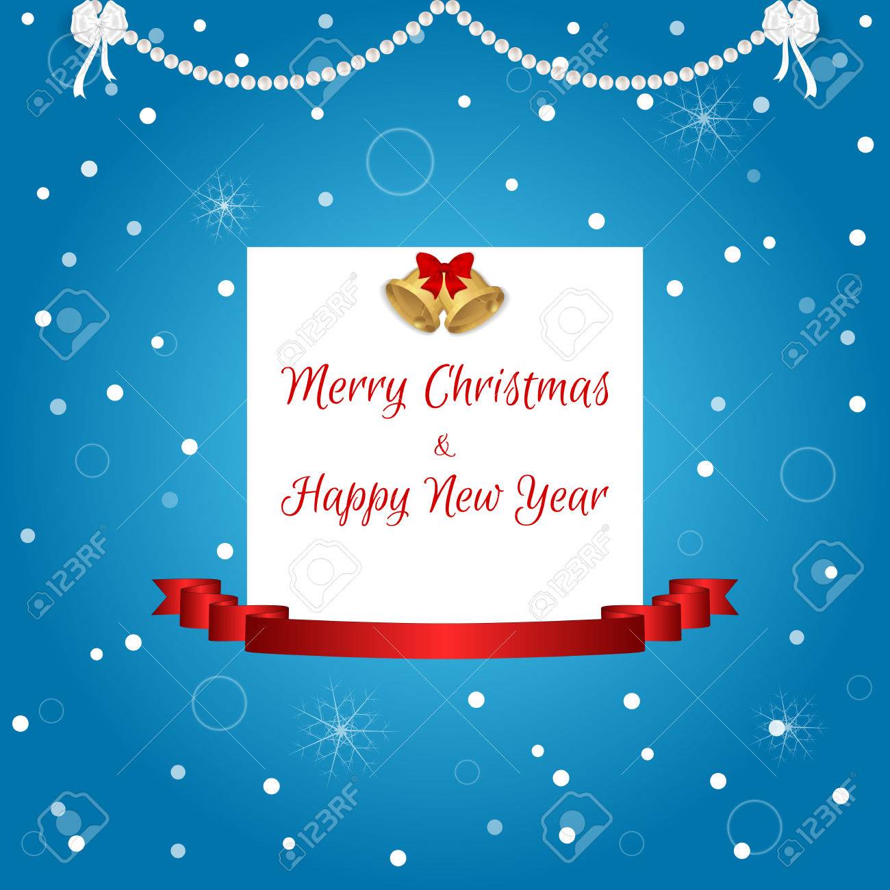 christmas card in blue