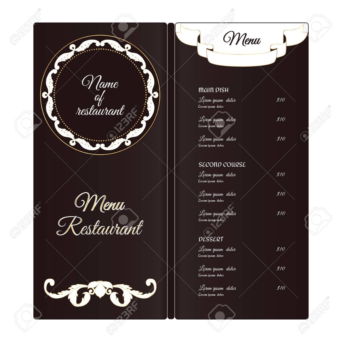 elegant vertical restaurant menu template it is executed in