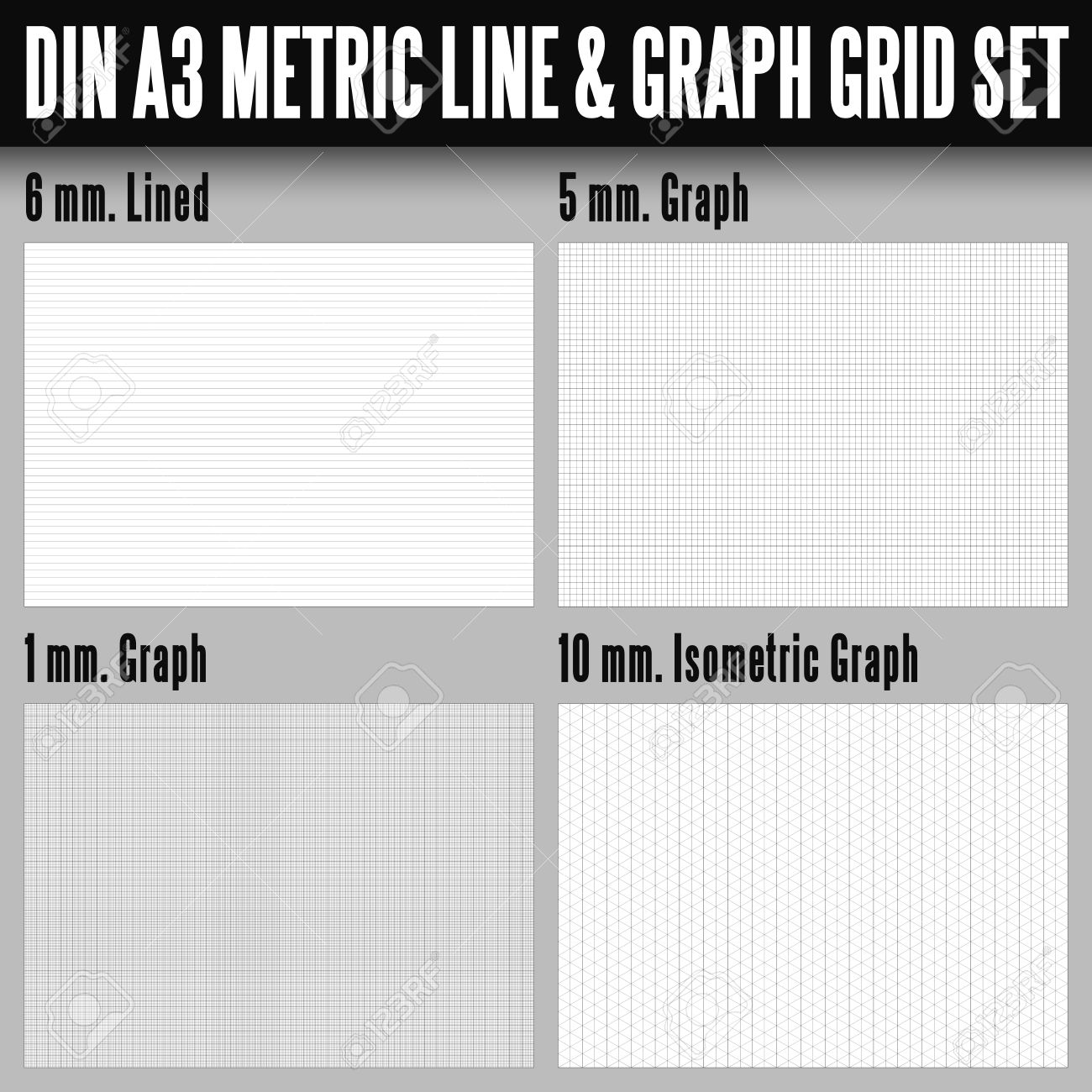 din a3 metric line and graph grid set royalty free cliparts vectors free a3 graph paper