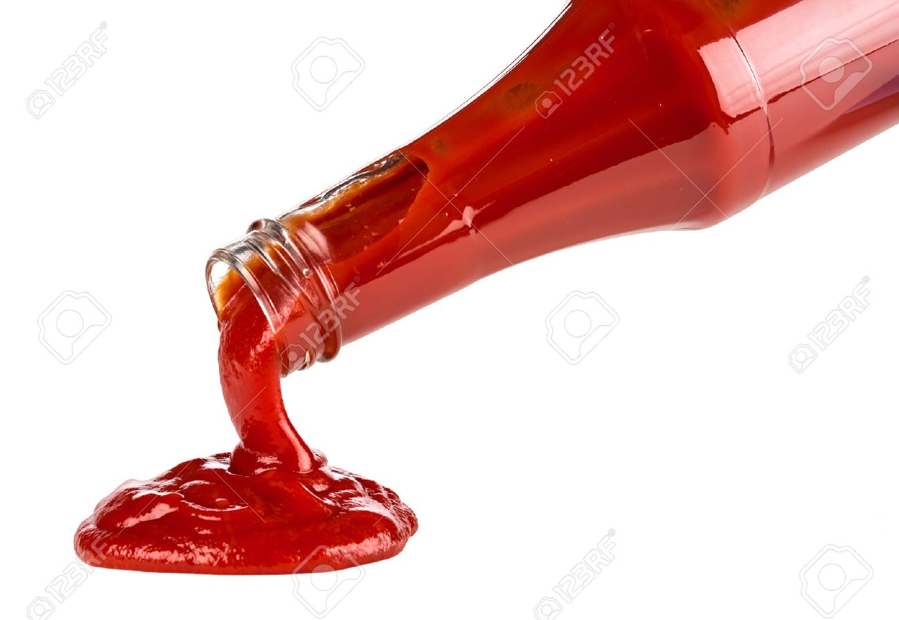 ketchup pouring out of bottle - 34014693 ketchup pouring out of bottle - 34014693