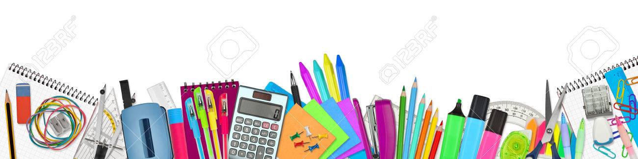school office supplies on white background stock photo picture office supplies background