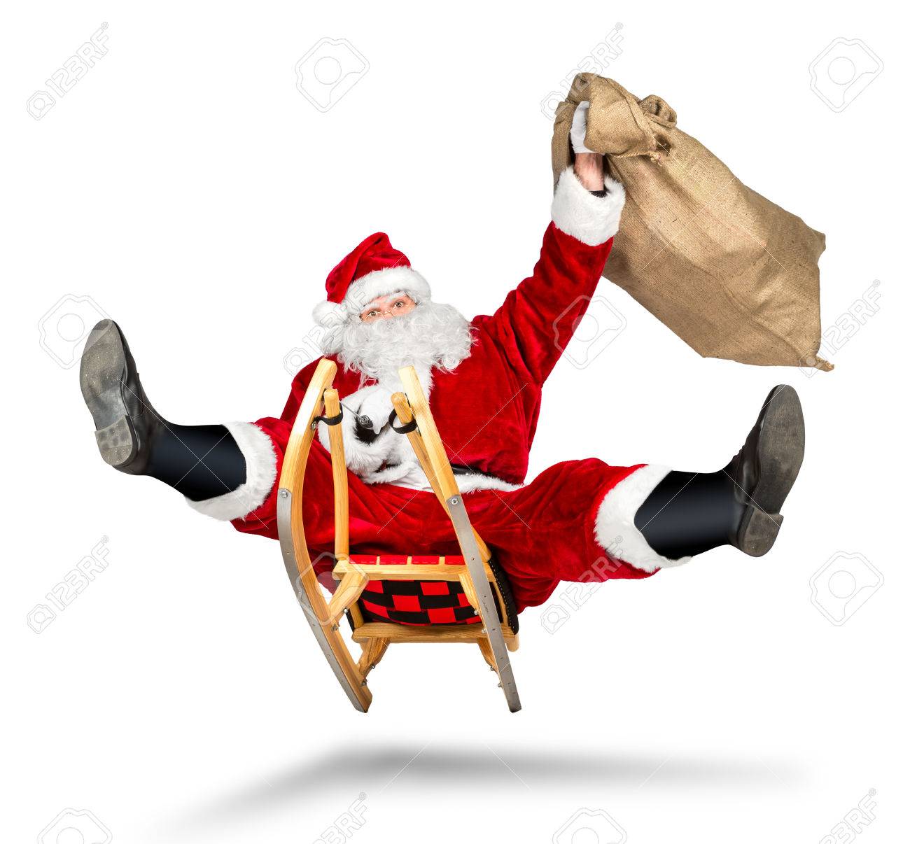 crazy santa claus on his sleigh hilarious fast funny crazy xmas christmas gift present delivery isolated white background - 68607669 crazy santa claus on his sleigh hilarious fast funny crazy xmas christmas gift present delivery isolated white background - 68607669