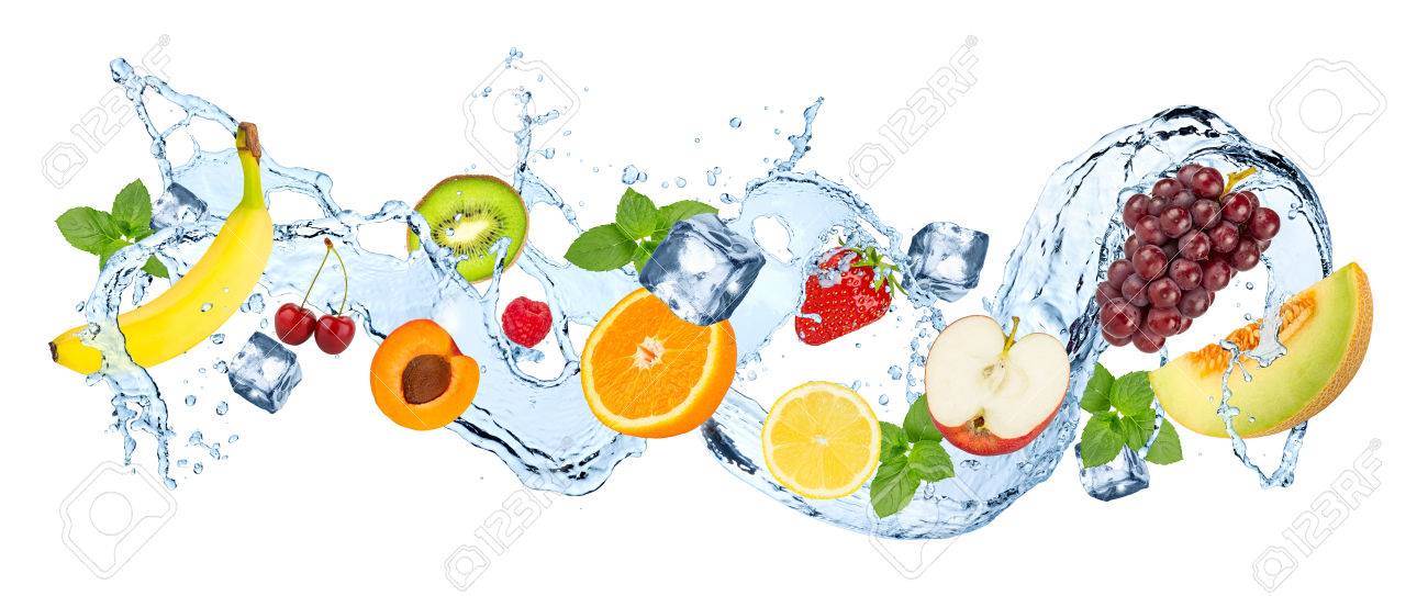 multivitamin water splash wave with various fruits peppermint leafs and ice cubes isolated on white background - 86326086 multivitamin water splash wave with various fruits peppermint leafs and ice cubes isolated on white background - 86326086