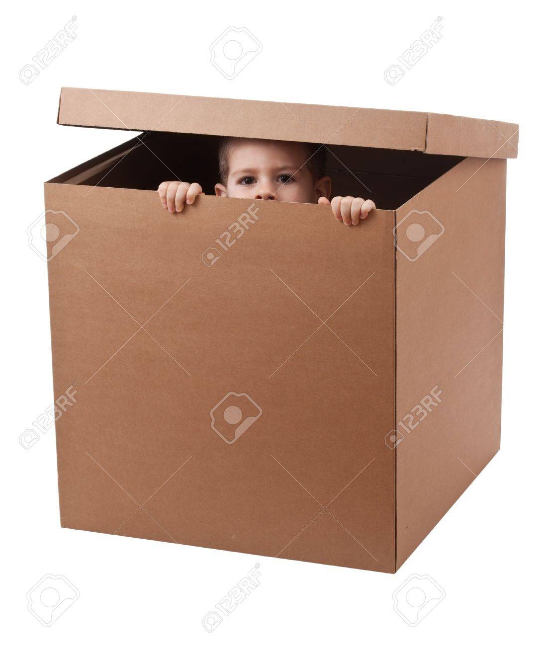 boy peeping over a