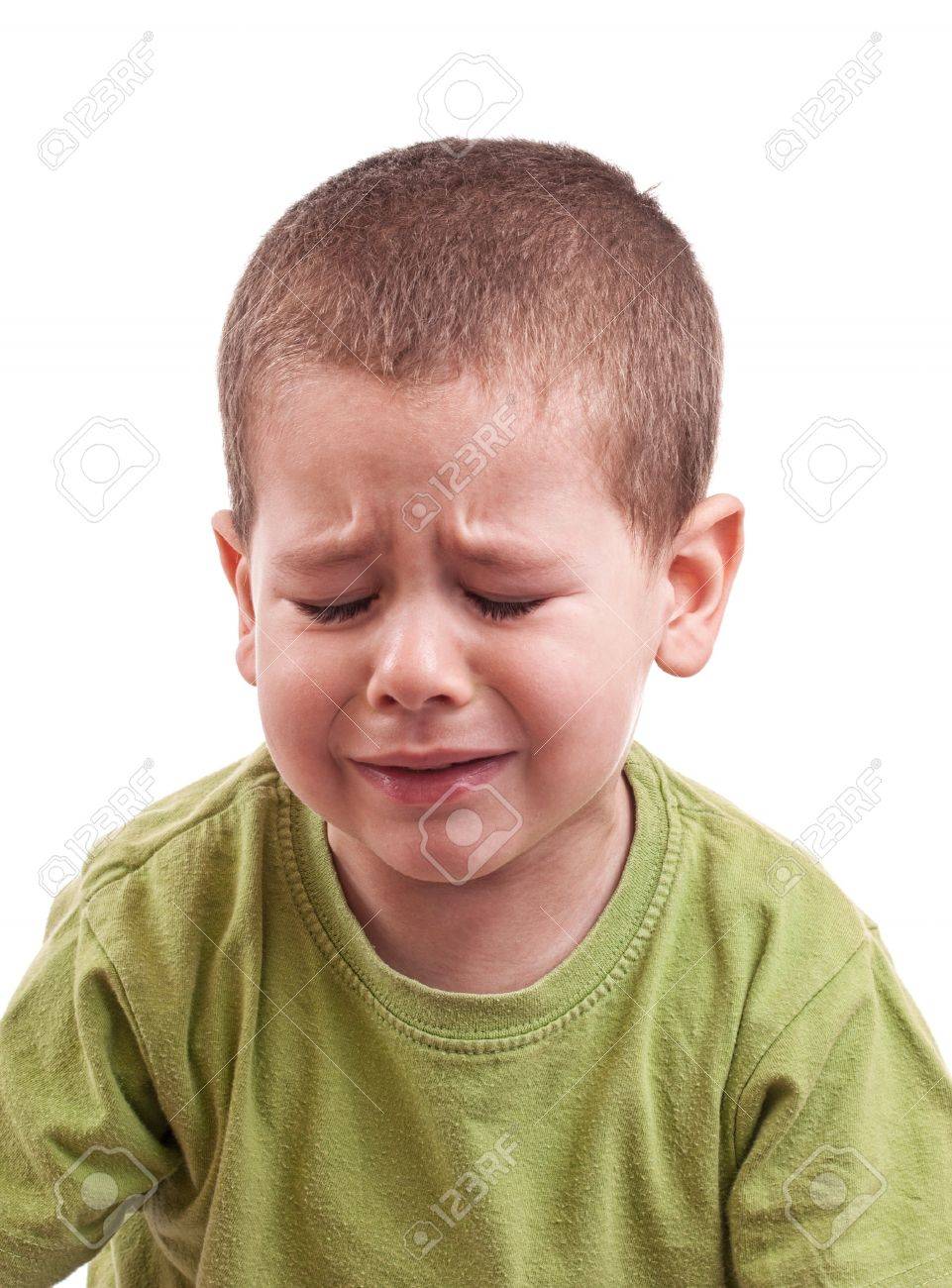 closeup of a crying