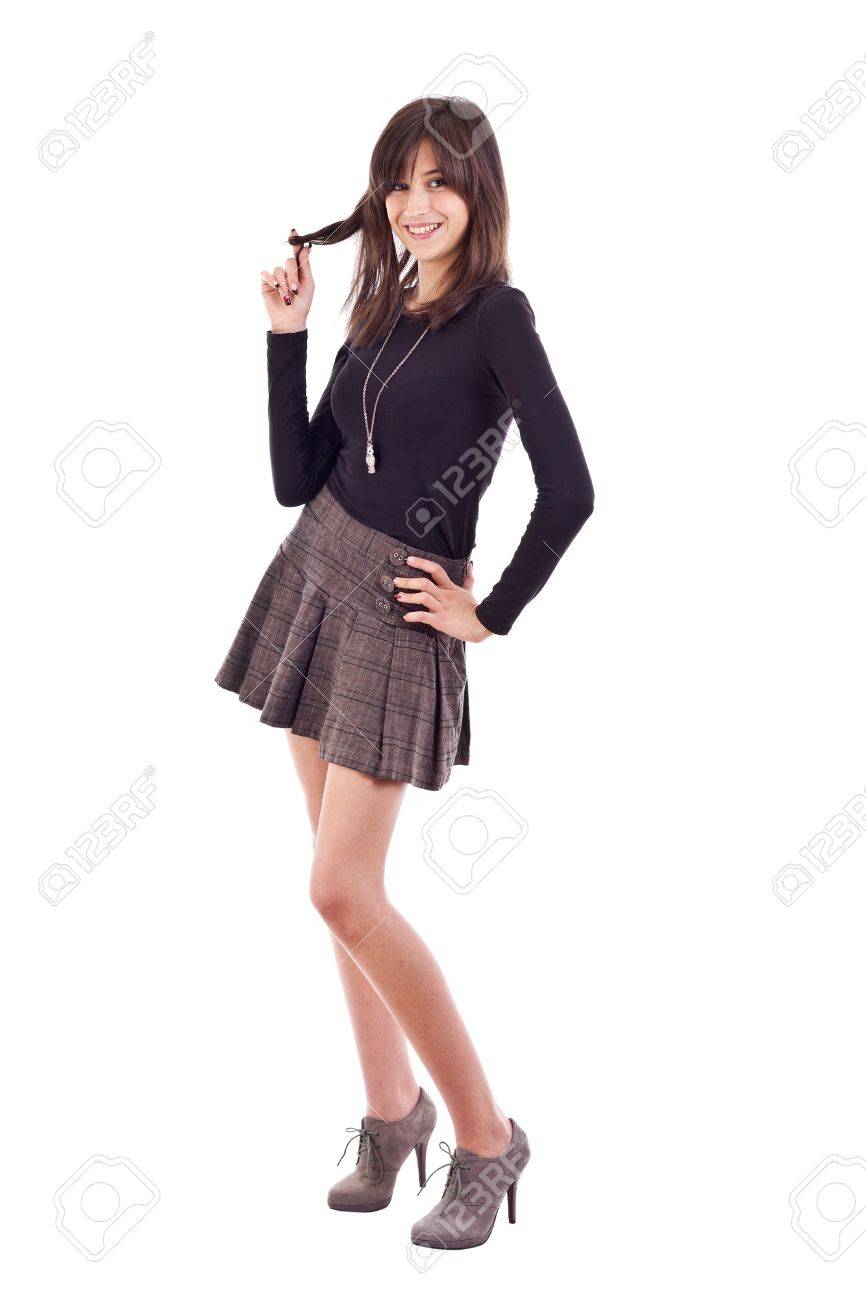 かわいい女の子のポーズに分離白 の写真素材 画像素材 Image