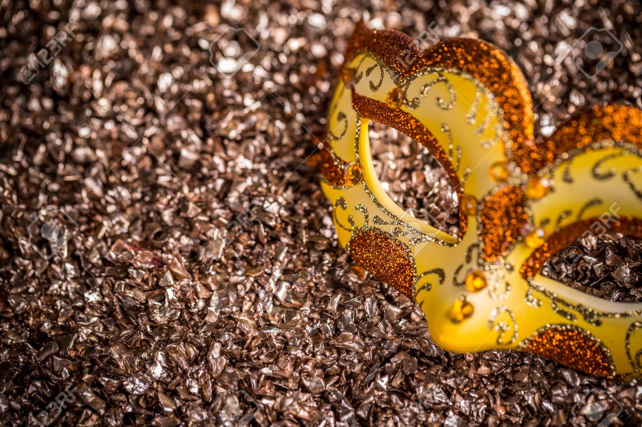 Download Yellow Female Carnival Mask On Glittering Background Stock Photo Picture And Royalty Free Image Image 51629052 PSD Mockup Templates