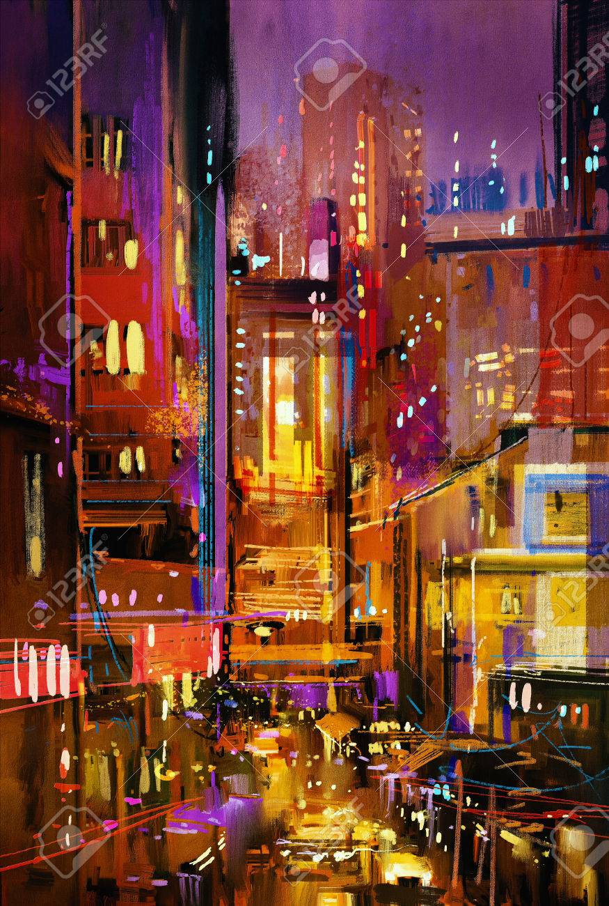 都市の夜景のアートポスター:urban_nightscape_8955 通販