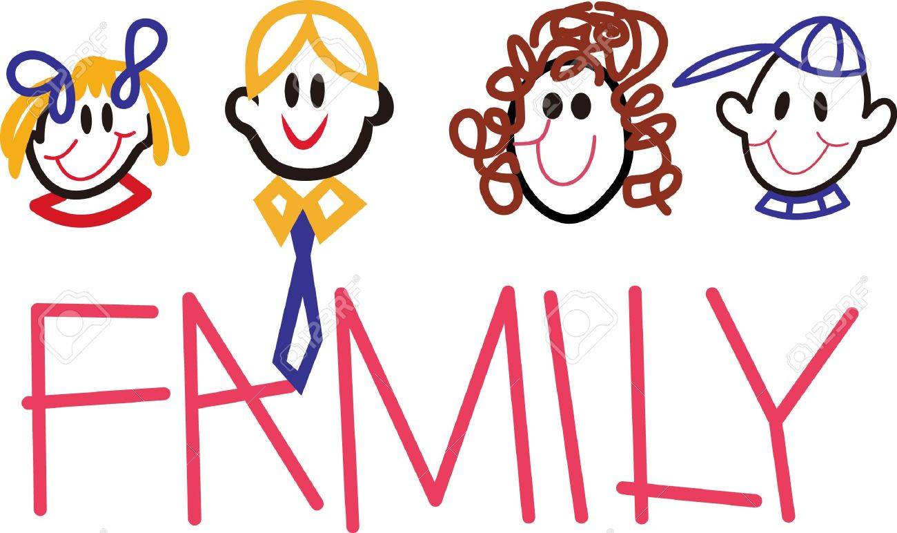 家族生活が始まります 愛は決して終了します スティックの私達の家族の顔はあなたの特別な作品表示の今までかわいいファミリを作成します のイラスト素材 ベクタ Image