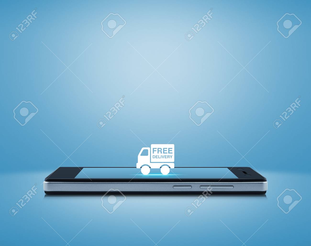 Icone De Camion De Livraison Gratuite Sur L Ecran Du Telephone