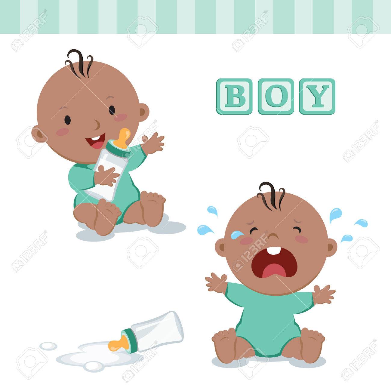 Petit Garcon Avec Une Bouteille De Lait Vector Illustration D Une Bouteille De Lait Bebe Garcon Tenant Et Pleurer Avec Du Lait De La Bouteille Clip Art Libres De Droits Vecteurs Et