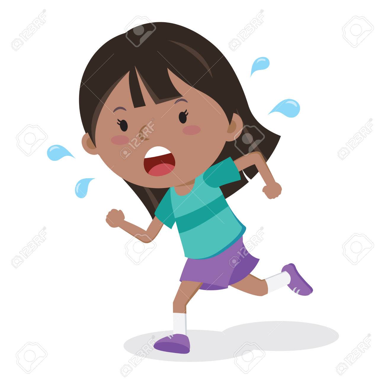 実行している小さな女の子 マラソン ランナー のイラスト素材 ベクタ Image