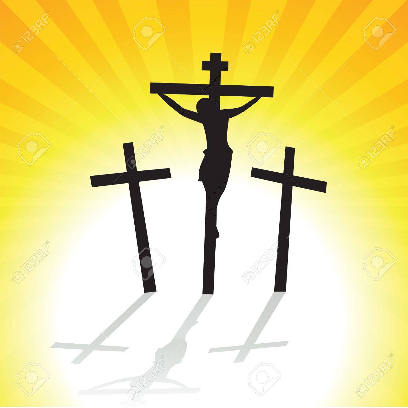 jesus christ crucifixion vector illustration of three crosses