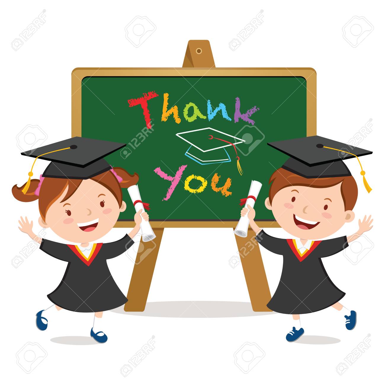 Graduation Kids With Board Isolated Royalty Free Cliparts Vectors And Stock Illustration Image 77514941