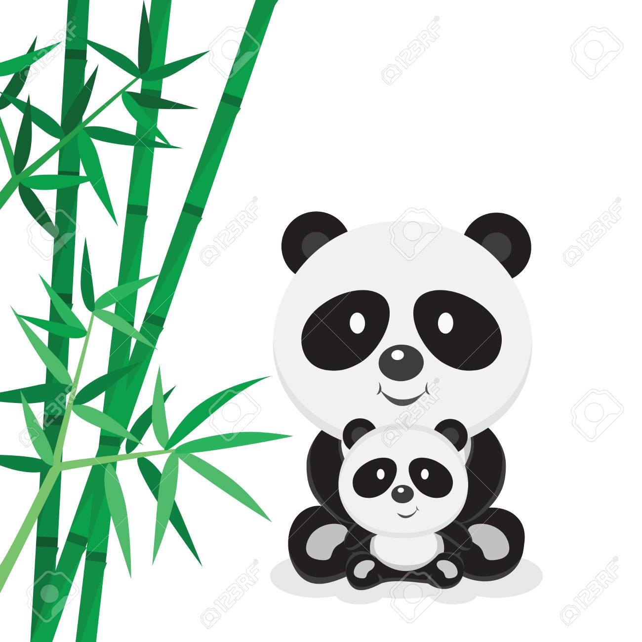 panda em desenhos animados de bambu 14723364 Vetor no Vecteezy