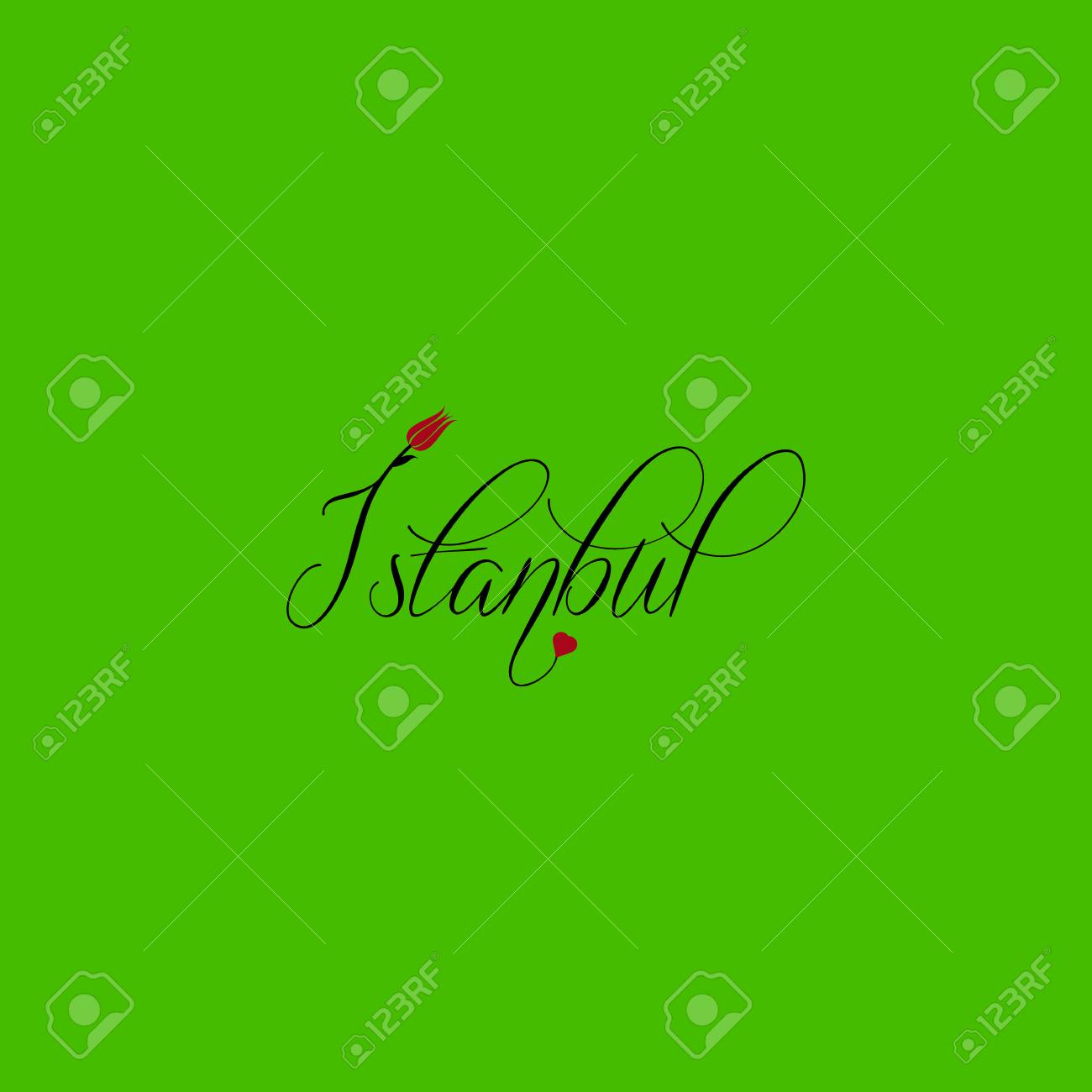 El Amor Es Estambul Ilustracion De Vector Con Letras De Mano