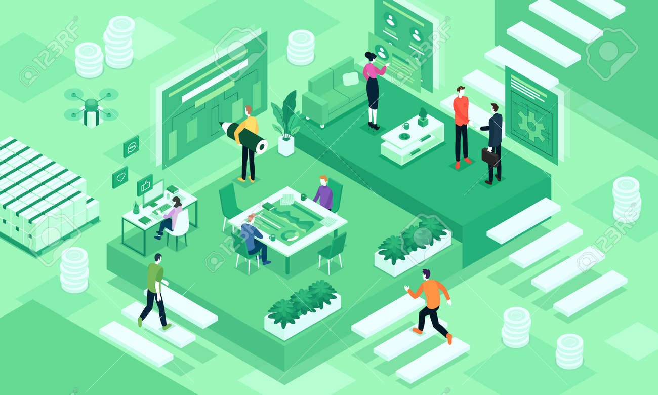 Isometric vector illustration of organizational life cycle - 168742697 Isometric vector illustration of organizational life cycle - 168742697