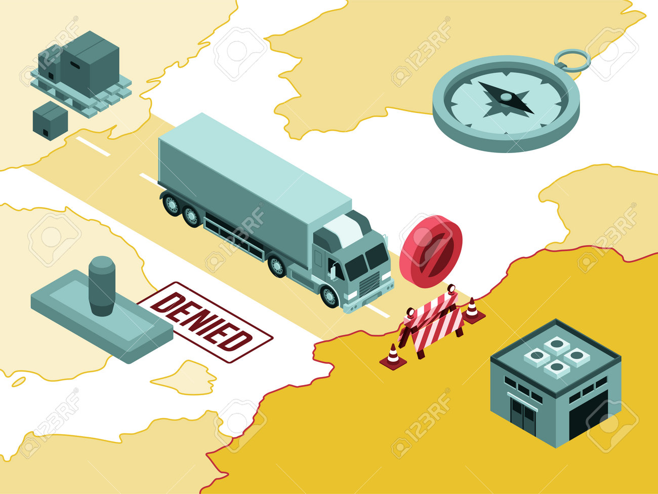 経済制裁フラットベクトルイラスト、または個人のイラスト素材・ベクター Image 174487080