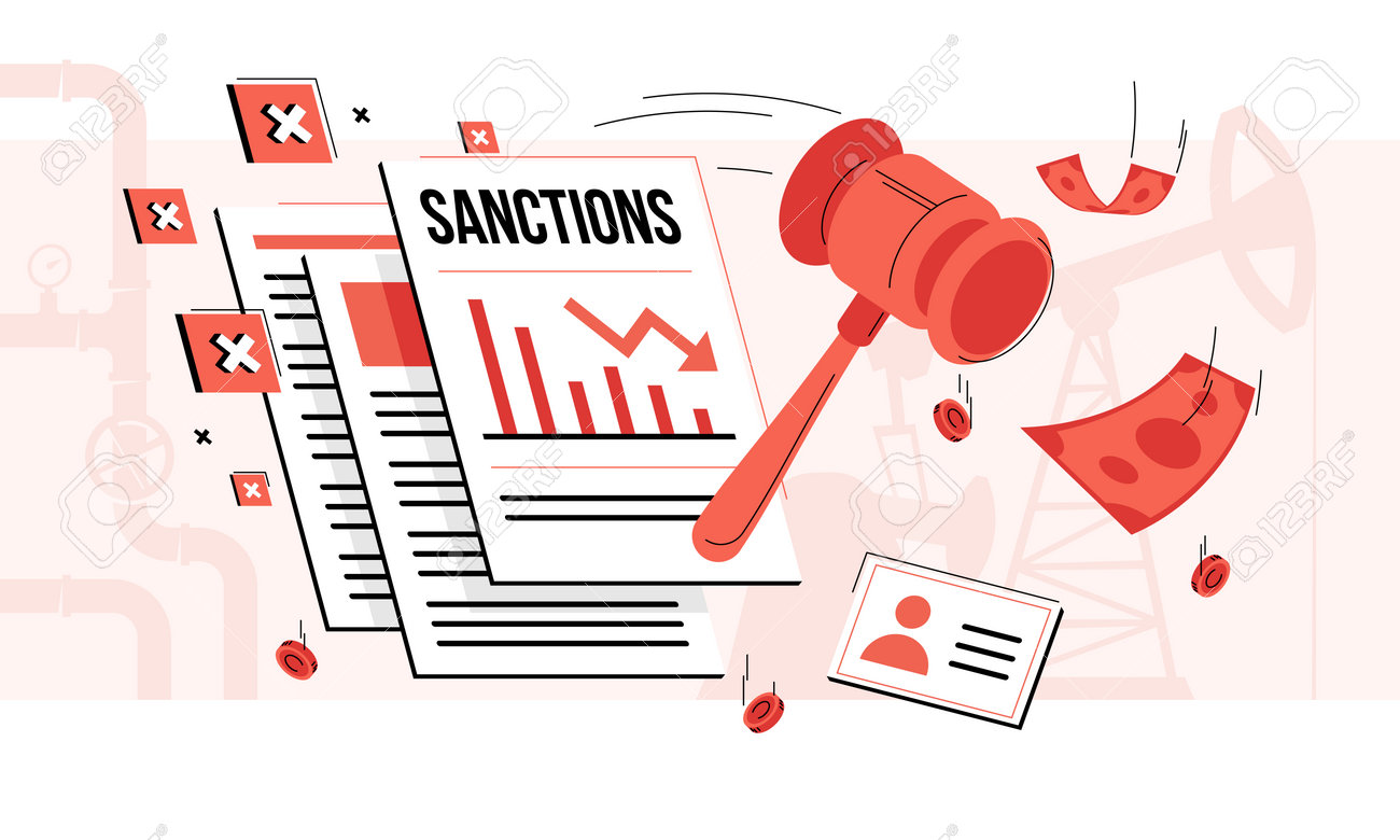 経済制裁のベクターイラストと国際平和への脅威から身を守るのイラスト素材・ベクター Image 193769269