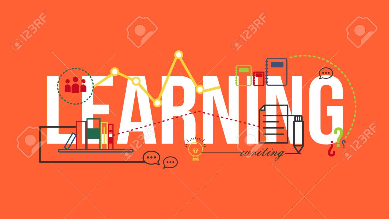 El Aprendizaje De La Tipografía Concepto De Diseño Ilustraciones svg,  vectoriales, clip art vectorizado libre de derechos. Image 61883469