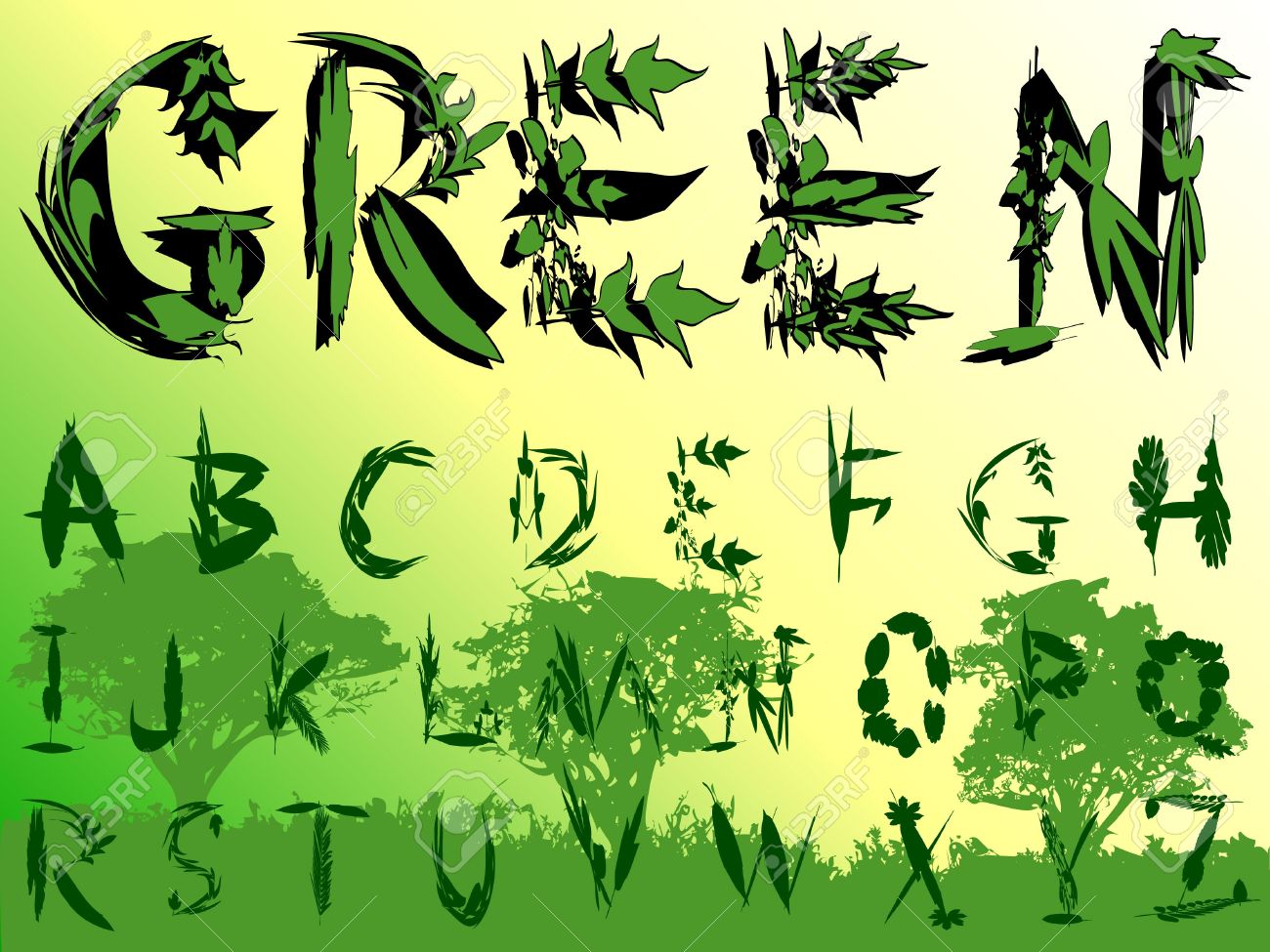 elegant leaves font stock photo picture and royalty free image image 3442892 elegant leaves font