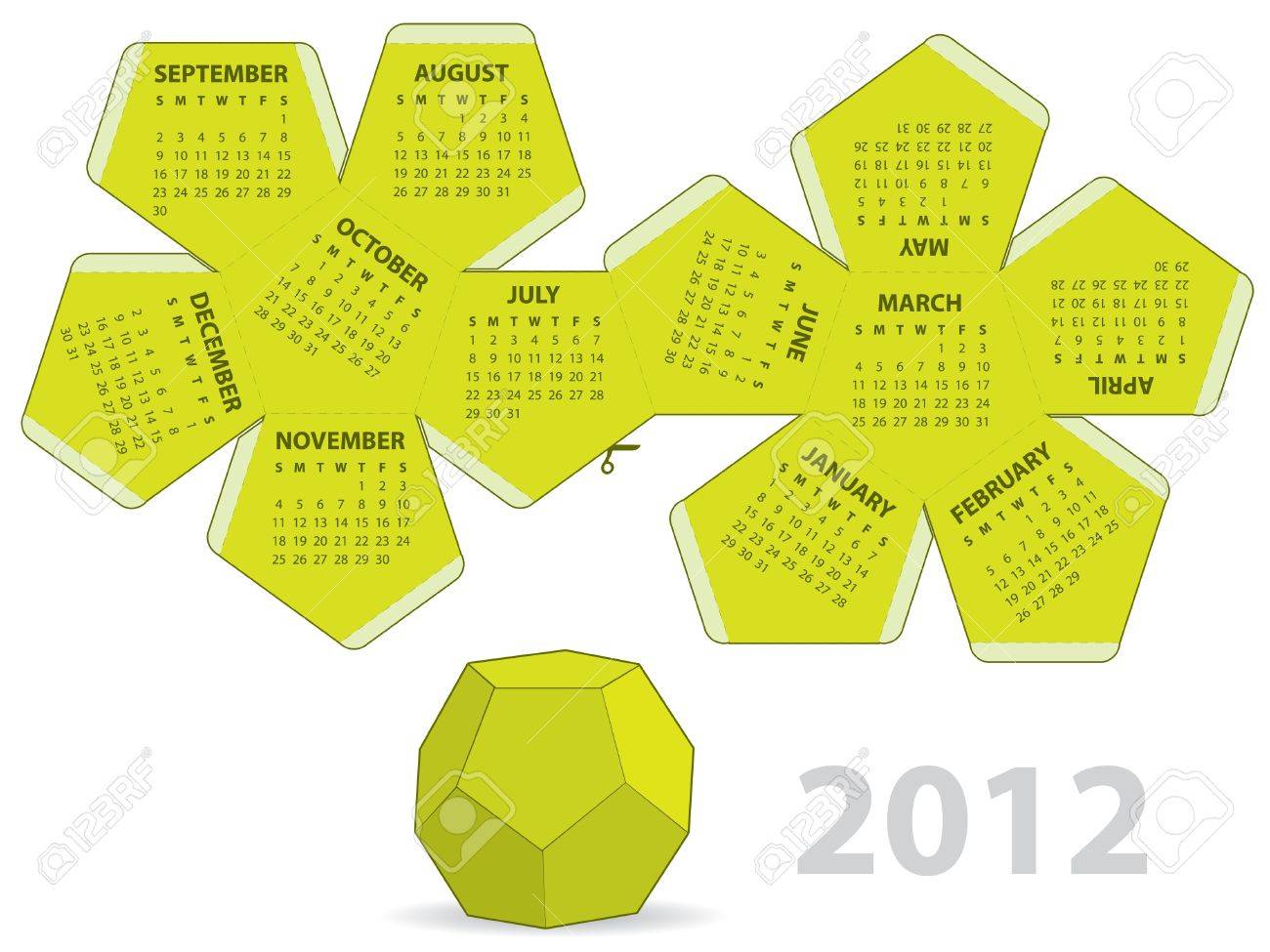 Dodecahedron Calendar Royalty Free SVG, Cliparts, Vectors, And Stock  Illustration. Image 10627818.