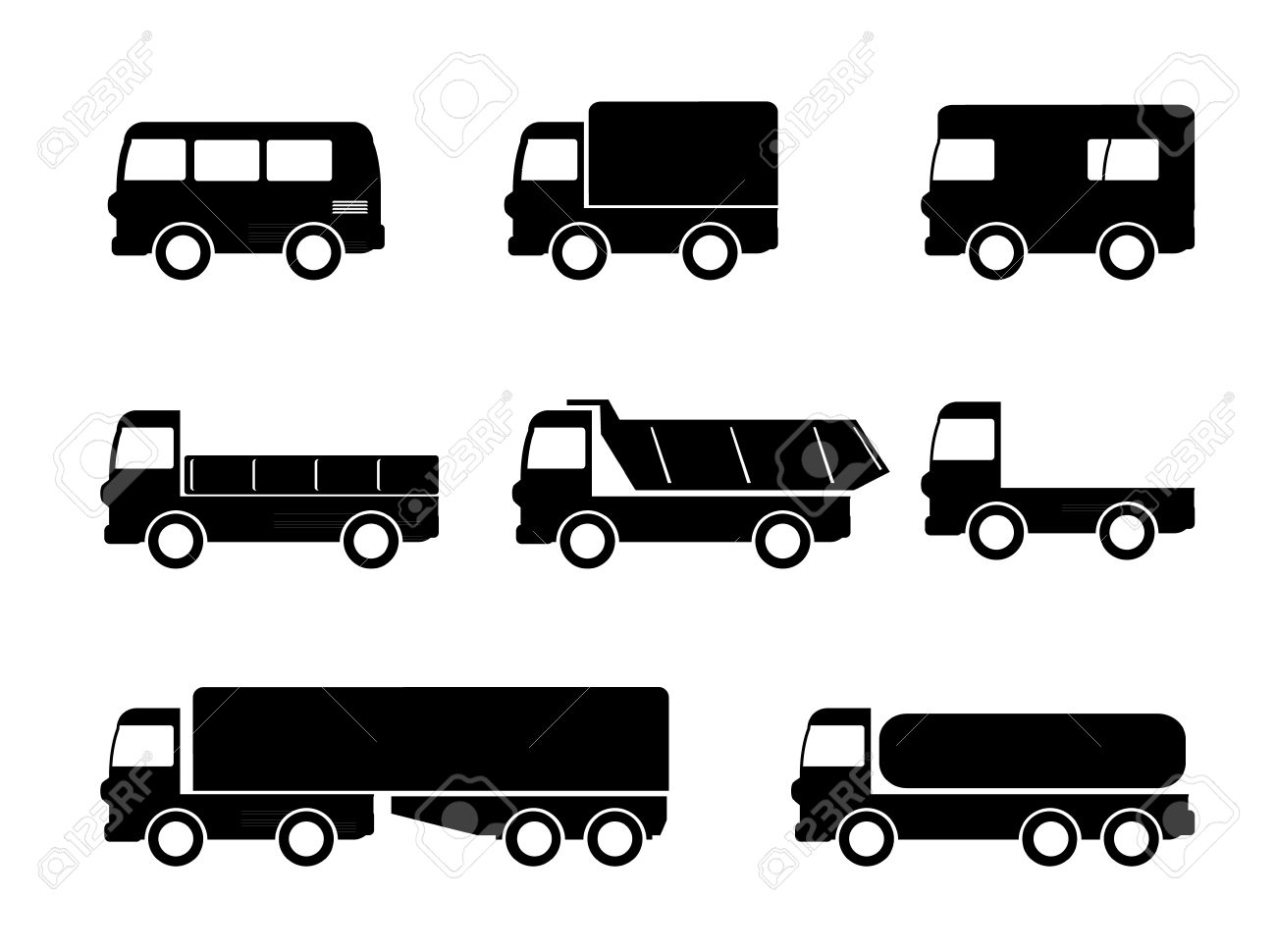transport truck icons royalty free cliparts vectors and stock