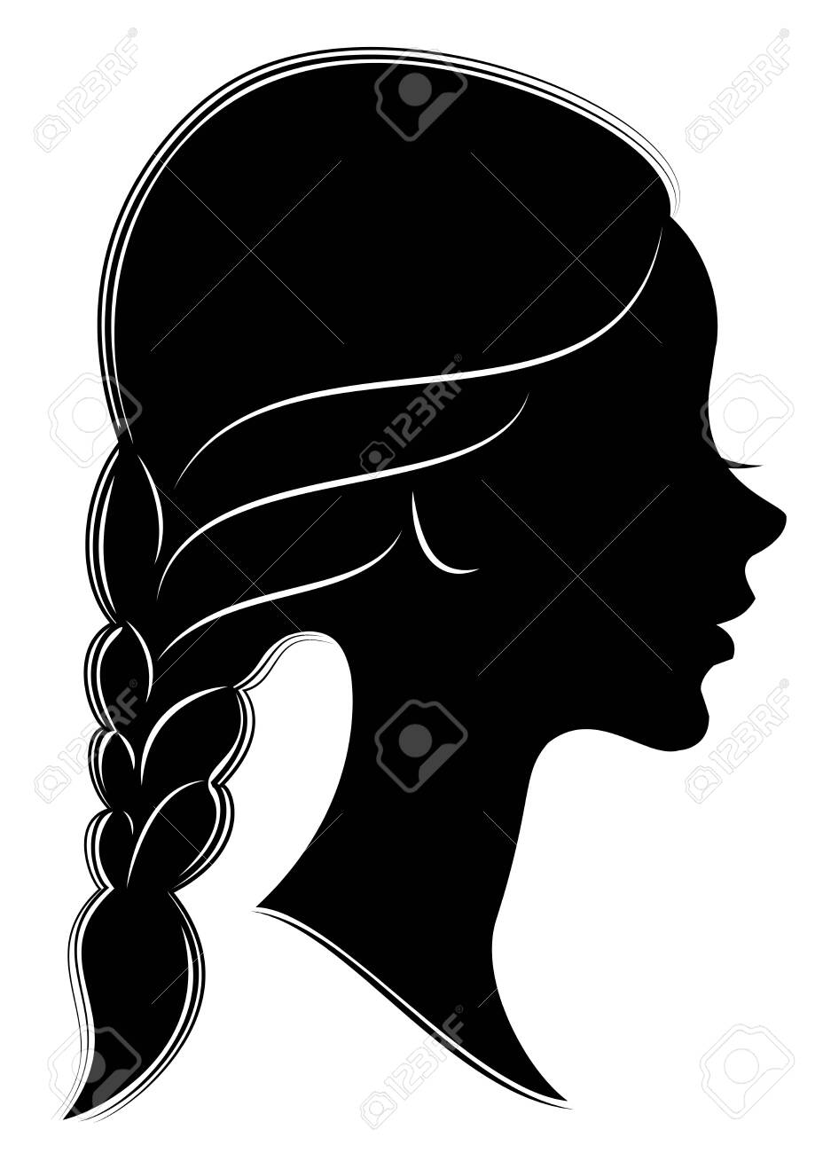 Silhouette Profile Of A Cute Lady S Head The Girl Shows The