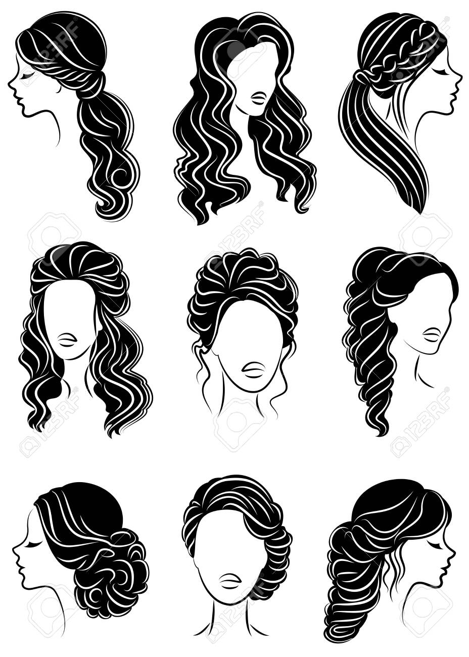 A cute girl s profile Royalty Free Vector Image