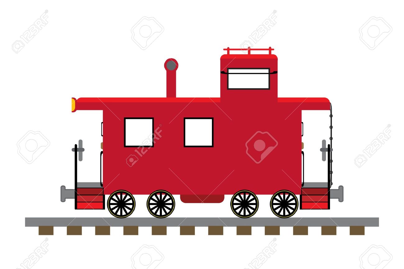 free clipart train with caboose clip