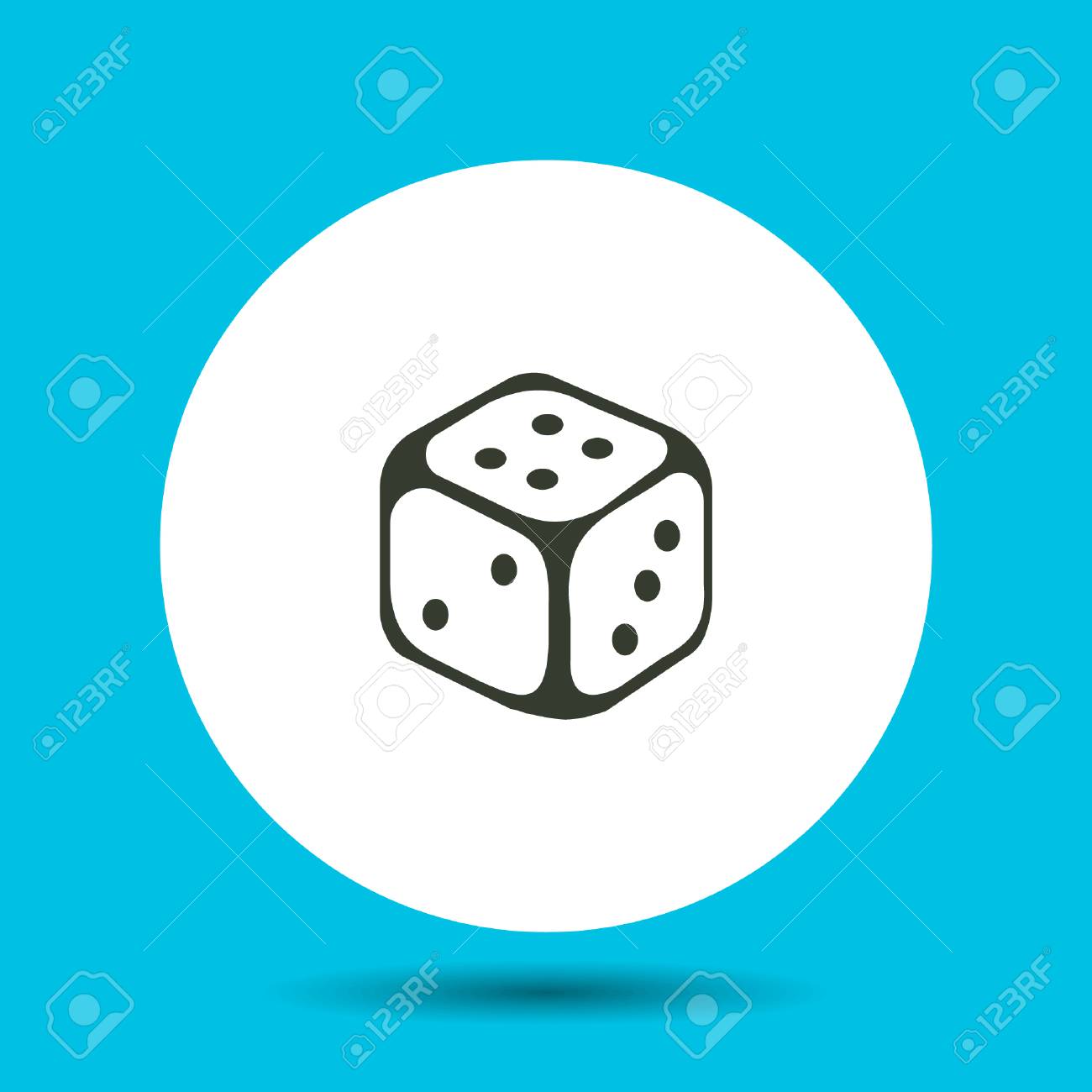 サイコロのアイコン サイコロのベクトルが分離されました 黒のフラット ベクトル イラスト のイラスト素材 ベクタ Image