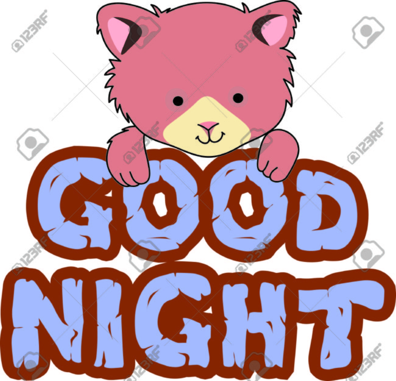 Good Night! This Cute Bear Of Happiness Is Wishing You A Very Good Night's  Sleep With Its Happy Smile. Royalty Free SVG, Cliparts, Vectors, and Stock  Illustration. Image 44924470., image size:1300x1251